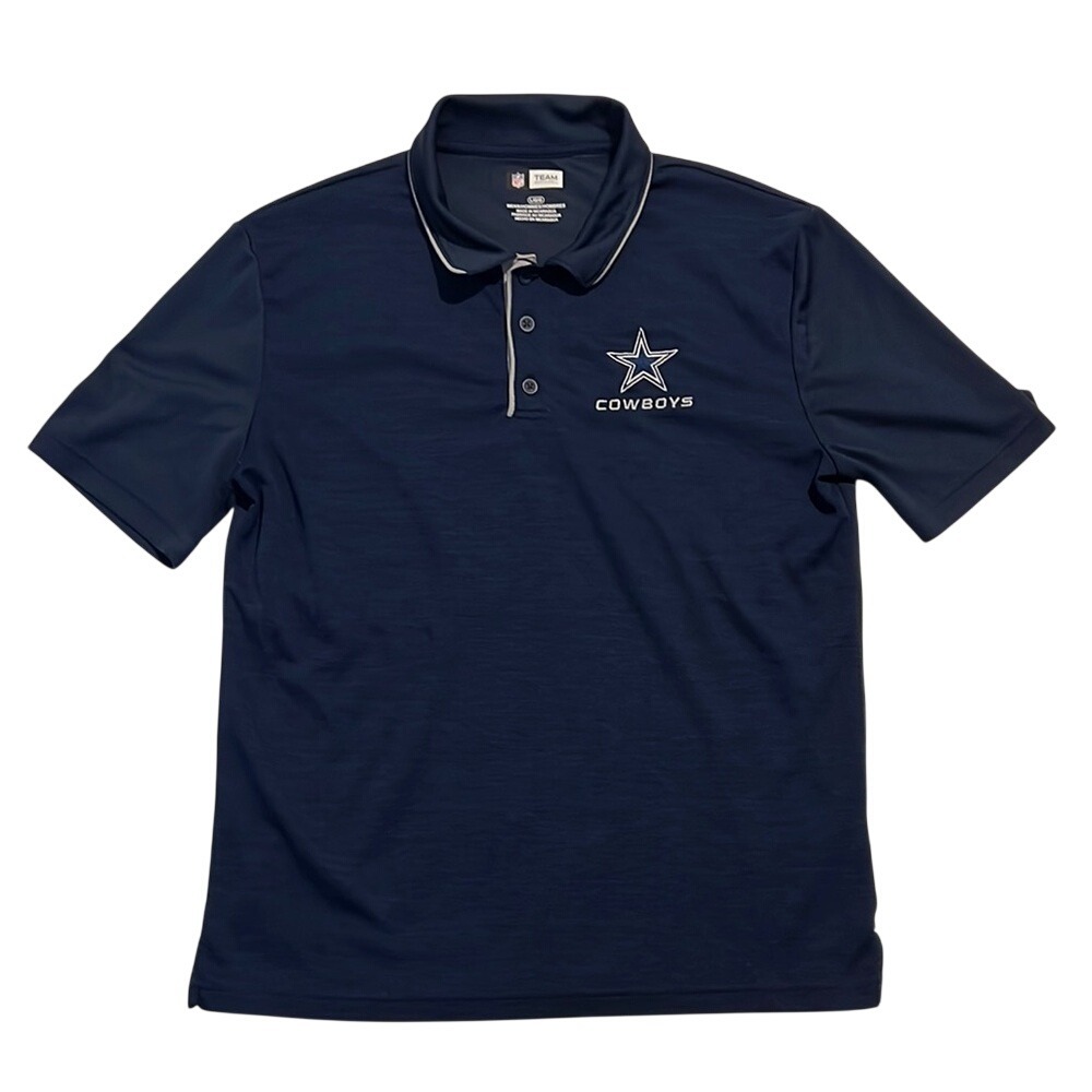 DALLAS COWBOYS Navy Blue Polo Shirt With Star Logo- NFL Team Apparel Men's Large